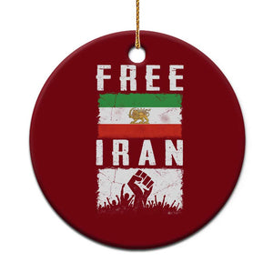 Free Iran Ceramic Ornament Support Iranian Freedom TS14 1pc Red Print Your Wear