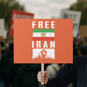 Free Iran Protest Sign Support Iranian Freedom TS14 Horizontal 18" × 24" Orange Print Your Wear