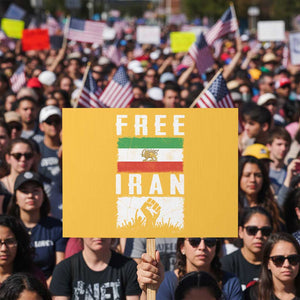 Free Iran Protest Sign Support Iranian Freedom TS14 Horizontal 18" × 24" Yellow Print Your Wear