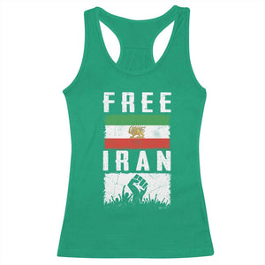 Free Iran Racerback Tank Top Support Iranian Freedom TS14 Irish Green Print Your Wear