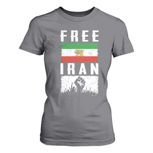 Free Iran T Shirt For Women Support Iranian Freedom TS14 Charcoal Print Your Wear