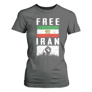 Free Iran T Shirt For Women Support Iranian Freedom TS14 Dark Heather Print Your Wear