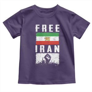 Free Iran Toddler T Shirt Support Iranian Freedom TS14 Purple Print Your Wear