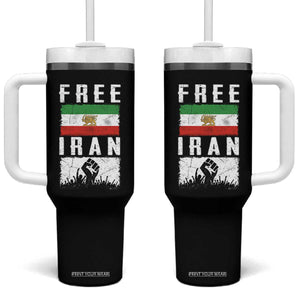 Free Iran Tumbler With Handle Support Iranian Freedom TS14 One Size: 40 oz Black Print Your Wear
