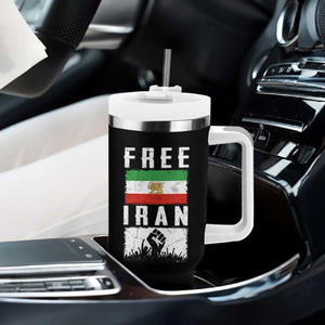 Free Iran Tumbler With Handle Support Iranian Freedom TS14 Print Your Wear