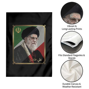 Ali Khamenei Memorial Tribute Portrait Garden Flag TS14 Print Your Wear
