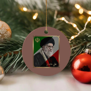 Ali Khamenei Memorial Tribute Portrait Ceramic Ornament TS14 1pc Mocha Print Your Wear