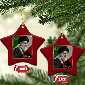 Ali Khamenei Memorial Tribute Portrait Ceramic Ornament TS14 Print Your Wear