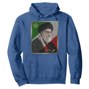 Ali Khamenei Memorial Tribute Portrait Hoodie TS14 Royal Blue Print Your Wear