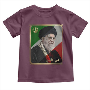 Ali Khamenei Memorial Tribute Portrait Toddler T Shirt TS14 Maroon Print Your Wear