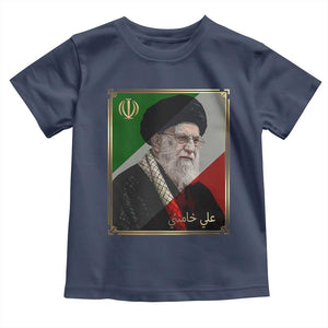 Ali Khamenei Memorial Tribute Portrait Toddler T Shirt TS14 Navy Print Your Wear