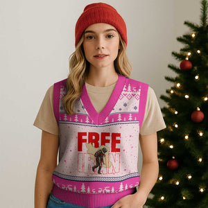 Free Iran V-Neck Knit Sweater Vest Iranian Freedom Memorial Hamid Mahdavi Tribute TS14 Hot Pink Print Your Wear