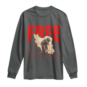 Free Iran Long Sleeve Shirt Iranian Freedom Memorial Hamid Mahdavi Tribute TS14 Dark Heather Print Your Wear