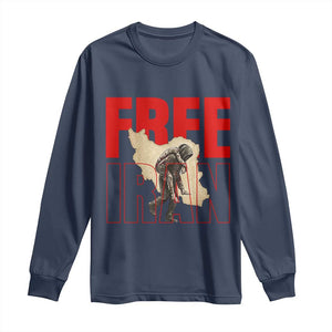 Free Iran Long Sleeve Shirt Iranian Freedom Memorial Hamid Mahdavi Tribute TS14 Navy Print Your Wear