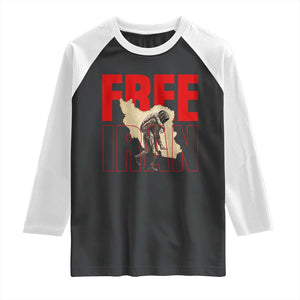 Free Iran Raglan Shirt Iranian Freedom Memorial Hamid Mahdavi Tribute TS14 Black White Print Your Wear