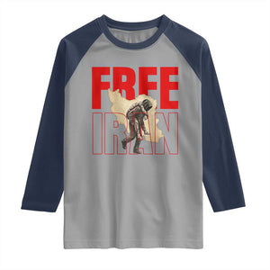 Free Iran Raglan Shirt Iranian Freedom Memorial Hamid Mahdavi Tribute TS14 Sport Gray Navy Print Your Wear