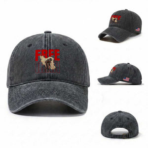Free Iran Washed Cotton Baseball Cap Iranian Freedom Memorial Hamid Mahdavi Tribute TS14 Washed Cap Universal Fit Dark Gray Print Your Wear