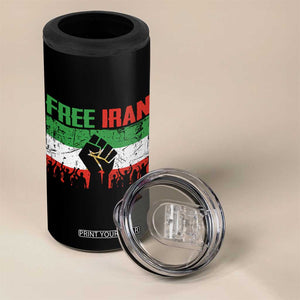Free Iran Flag 4 in 1 Can Cooler Tumbler Support Iranian Freedom No War TS14 Print Your Wear