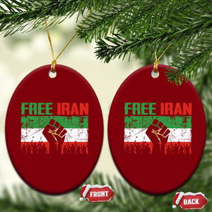 Free Iran Flag Ceramic Ornament Support Iranian Freedom No War TS14 Print Your Wear