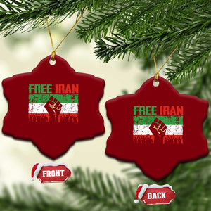 Free Iran Flag Ceramic Ornament Support Iranian Freedom No War TS14 Print Your Wear