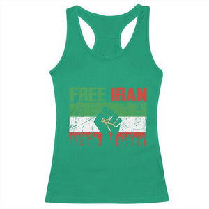 Free Iran Flag Racerback Tank Top Support Iranian Freedom No War TS14 Irish Green Print Your Wear