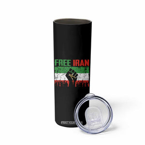 Free Iran Flag Skinny Tumbler Support Iranian Freedom No War TS14 Print Your Wear