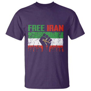 Free Iran Flag T Shirt Support Iranian Freedom No War TS14 Purple Print Your Wear