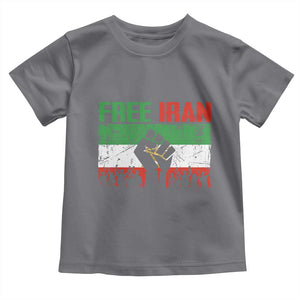 Free Iran Flag Toddler T Shirt Support Iranian Freedom No War TS14 Charcoal Print Your Wear