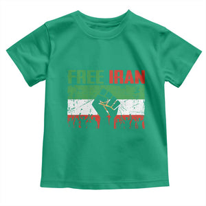 Free Iran Flag Toddler T Shirt Support Iranian Freedom No War TS14 Irish Green Print Your Wear