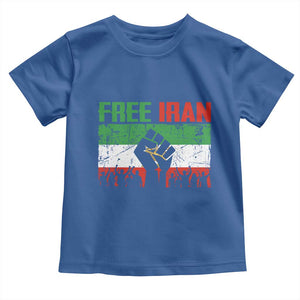 Free Iran Flag Toddler T Shirt Support Iranian Freedom No War TS14 Royal Blue Print Your Wear
