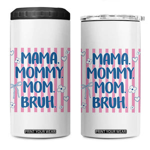 Mama Mommy Mom Bruh 4 in 1 Can Cooler Tumbler Funny Mom Life TS14 One Size: 16 oz White Print Your Wear