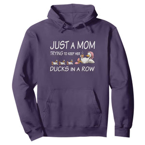 Funny Duck Mom Hoodie Just A Mom Trying To Keep Her Ducks In A Row TS14 Purple Print Your Wear