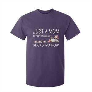 Funny Duck Mom T Shirt For Kid Just A Mom Trying To Keep Her Ducks In A Row TS14 Purple Print Your Wear