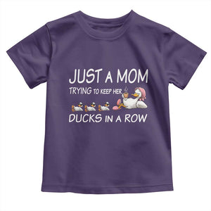 Funny Duck Mom Toddler T Shirt Just A Mom Trying To Keep Her Ducks In A Row TS14 Purple Print Your Wear