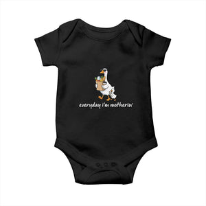 Everyday I'm Motherin Baby Onesie Funny Goose Mom TS14 Black Print Your Wear