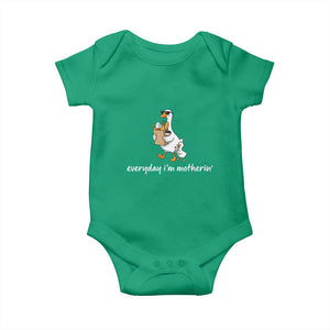 Everyday I'm Motherin Baby Onesie Funny Goose Mom TS14 Irish Green Print Your Wear