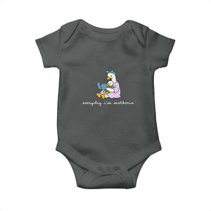 Everyday I'm Motherin Baby Onesie Funny Goose Mom Mother Day Gifts TS14 Dark Heather Print Your Wear