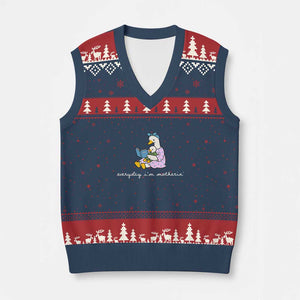 Everyday I'm Motherin V-Neck Knit Sweater Vest Funny Goose Mom Mother Day Gifts TS14 Navy Red Print Your Wear