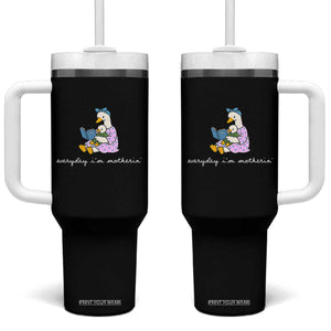 Everyday I'm Motherin Tumbler With Handle Funny Goose Mom Mother Day Gifts TS14 One Size: 40 oz Black Print Your Wear