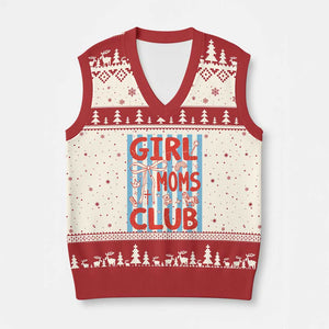 Girl Mom Club V-Neck Knit Sweater Vest Pregnancy Announcement First Time Mother's Day TS14 Beige Red Print Your Wear