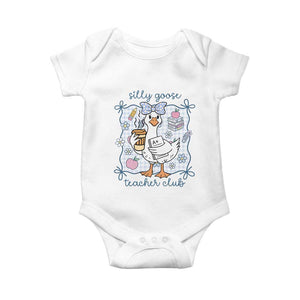 Silly Goose Teacher Club Baby Onesie Funny Back to School First Day TS14 White Print Your Wear