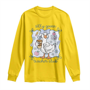 Silly Goose Teacher Club Long Sleeve Shirt Funny Back to School First Day TS14 Daisy Print Your Wear