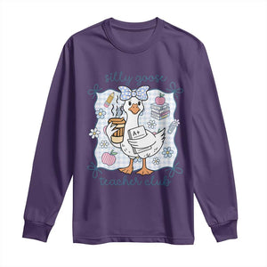 Silly Goose Teacher Club Long Sleeve Shirt Funny Back to School First Day TS14 Purple Print Your Wear