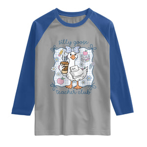 Silly Goose Teacher Club Raglan Shirt Funny Back to School First Day TS14 Sport Gray Royal Print Your Wear