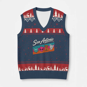 Funny Fox Alien Castle Harper Meme V-Neck Knit Sweater Vest San Antonio Texas Pride Sports Fan