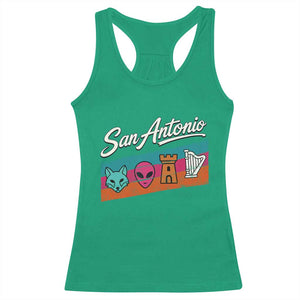 Funny Fox Alien Castle Harper Meme Racerback Tank Top San Antonio Texas Pride Sports Fan