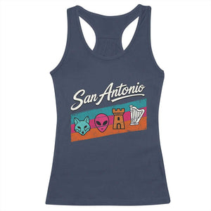Funny Fox Alien Castle Harper Meme Racerback Tank Top San Antonio Texas Pride Sports Fan
