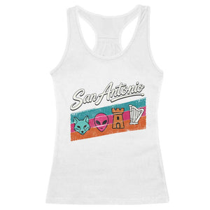 Funny Fox Alien Castle Harper Meme Racerback Tank Top San Antonio Texas Pride Sports Fan