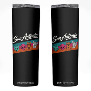 Funny Fox Alien Castle Harper Meme Skinny Tumbler San Antonio Texas Pride Sports Fan
