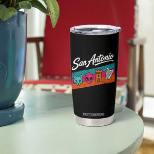 Funny Fox Alien Castle Harper Meme Tumbler Cup San Antonio Texas Pride Sports Fan